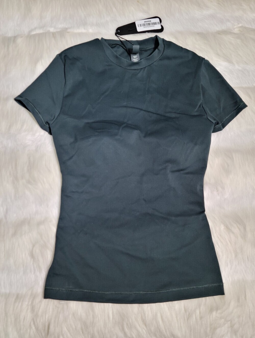 Nike SKIMS Matte Baby Tee Dark Teal Women XXS NEW